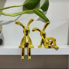 《24時間以内配送》おしゃれなうさぎ型置物 インテリアグッズ ゴールドカラー