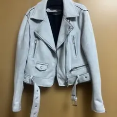 ZARAライトグレー スエードライダースジャケット