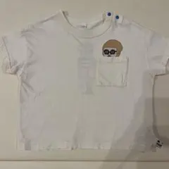 キッズ Tシャツ ホワイト イラスト ポケット付き