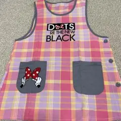 ミニーマウス チェック柄エプロン Sサイズ