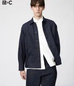 UNIQLO:C プレミアムリネンシャツジャケット 04 GRAY Lサイズ - メルカリ