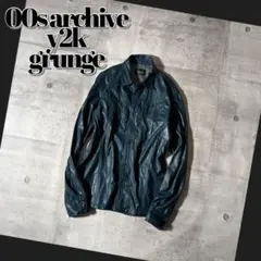 00s nicole fake leather shirt jacket y2k