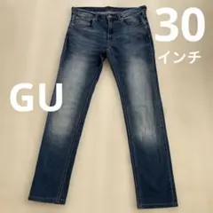 GU メンズ パンツ 30インチ　ストレッチ 綿 ズボン　デニム