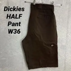 ディッキーズ　ブラウン　ハーフパンツ　ショーツ　チノパン　古着　W36