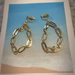 チェーンモチーフイヤリング˚✧⁎⁺˳✧༚ゴールド