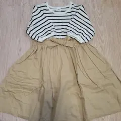 デビロック ボーダー 七分袖 ワンピース