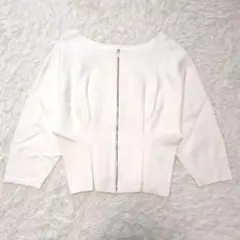 ADORE タックフレア ニットジャケット ドルマン袖 ジップアップ　38