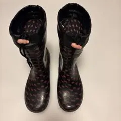 長靴 レインブーツ レインシューズ 24cm ピンクハート柄