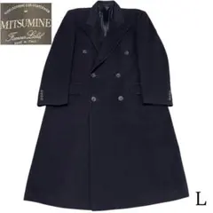 【極美品】ミツミネ　カシミヤ100% ステンカラーコート M ブラック ステンカラーコート メンズ カシミヤ カシミア100％ ニーレングス