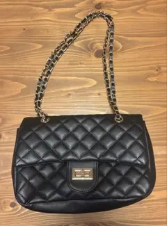 長さ2way キルティング ショルダーバッグ クラッチバッグ ブラック 黒のサムネイル