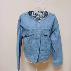 美品！ C·O·L·Z·A コルザ ノーカラー デニムジャケット Gジャン S