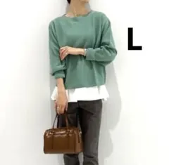 OPAQUE.CLIP 春ニット　ミントグリーン 長袖ニットセーター　L