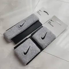 NIKE　ナイキ　ヘッドバンド リストバンド　セット　新品　グレー