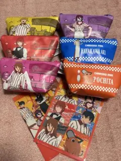 ラウンドワン限定‼️チェンソーマン コラボグッズ ポーチ & クリアファイル