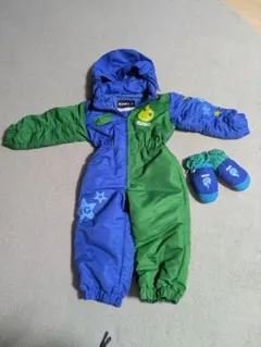 【美品】IGNIO スキーウェア 90サイズ 青×緑