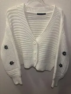 Heather カーディガン　花　刺繍