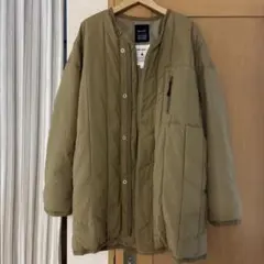 niko and… ALLIED ノーカラーコート ベージュ　M 予備ボタン付き