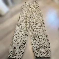 H&M 水玉模様オーバーオール ベージュ 100cm~