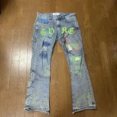 FUGA 立体ヒゲ加工スキニーデニム ペイント グレー - メルカリ
