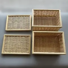 無印良品　重なるブリ剤 長方形BOX 収納カゴ 蓋付き2個セット