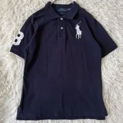 【美品✨】ポロラルフローレン ビッグポニー ポロシャツ 丈短 Y2K 紺 S