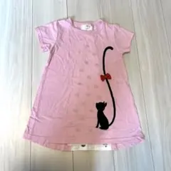 ピンク　猫　ワンピース　Tシャツ
