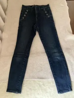 サイドボタン付きスキニーデニム GAP