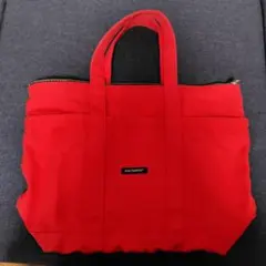 マリメッコ　キャンバストートバッグ　レッド