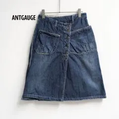 ANTGAUGE/デニムスカート/ボタンフロント/巻きスカート/膝丈/タイトのサムネイル