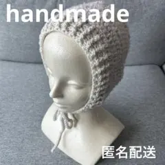 【ハンドメイド】　ボンネット帽　フード帽　キッズ　ベビー　ピンク