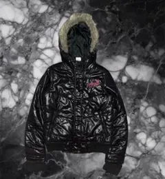 archive 光沢 黒 ファー付きジャケット