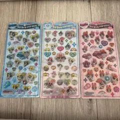 ぽ*ん様 うるちゅるパワーパフガールズ ポップシール 3シートセット　正規品