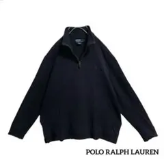 POLORALPHLAURENラルフローレンハーフジップスウェット刺繍ロゴ古着