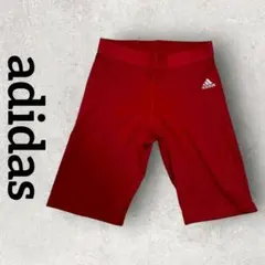 adidas TECHFIT ハーフタイツ スパッツ (160) レッド