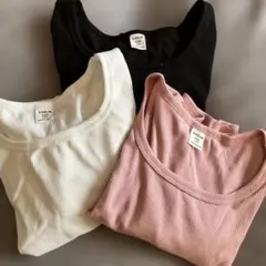 SHEIN 長袖Tシャツ3枚セット 12Y スクエアネック