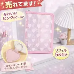 【特別価格】A6 シール帳　貯金　手帳　アクリルバインダー ケース　ピンク