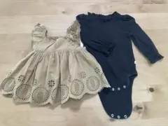 GAP ベビー服 ブラウン ワンピース ブラック ロンパース 2点セット