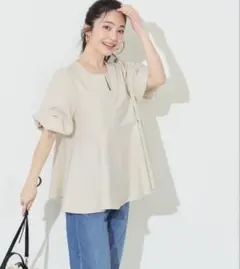 シャルレ ストレッチブラウスEE711 L アイボリー - メルカリ