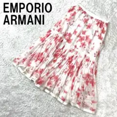 エンポリオアルマーニ ロングスカート 白 ピンク シルク 40 B4136のサムネイル