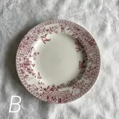 フランス　アンティーク　リュネヴィル　ラヴィエ　鳥 Lunéville 赤い鳥プレート 22.5cm フランスアンティーク