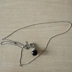 PANDORA シルバー925 赤いリンゴ型ペンダント ネックレス