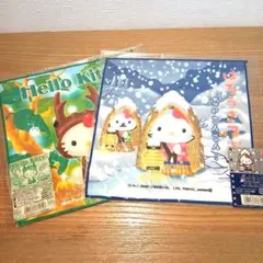 ご当地 キティちゃん ミニハンドタオル 2枚セット♪ 夏期&冬季限定 サンリオ