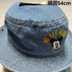 新品　ミッキーマウス　デニム　バケットハット　帽子　54cm　キッズ