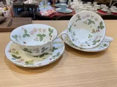 A7146【ウェッジウッド】 ワイルドストロベリー ピオニー 2客