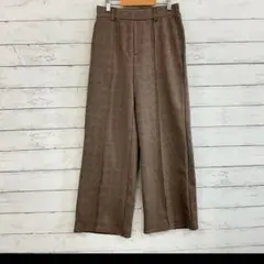 Ehka Sopo チェック柄ワイドパンツ F 秋冬 体型カバー 高見え 綺麗め