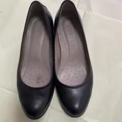 ecco 黒のレザーパンプス 中ヒール　２３㎝
