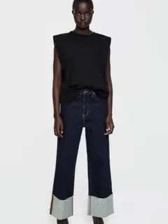 【完売】zara ノースリーブ ショルダーパッド M ブラックのサムネイル