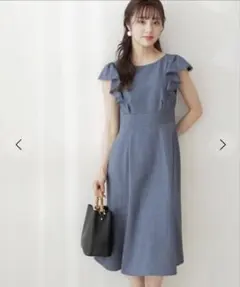 即購入◎ プロポーションボディドレッシング　ラッフルフレアワンピース　ドレス