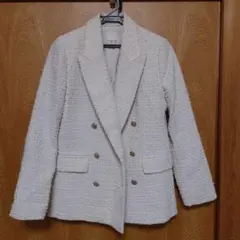 H&M ホワイト ダブルブレストジャケット XS