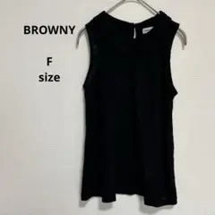 【BROWNY】‪襟付き タンクトップ ブラック 夏 カジュアル Fのサムネイル